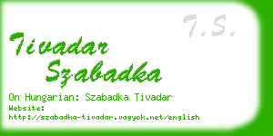 tivadar szabadka business card